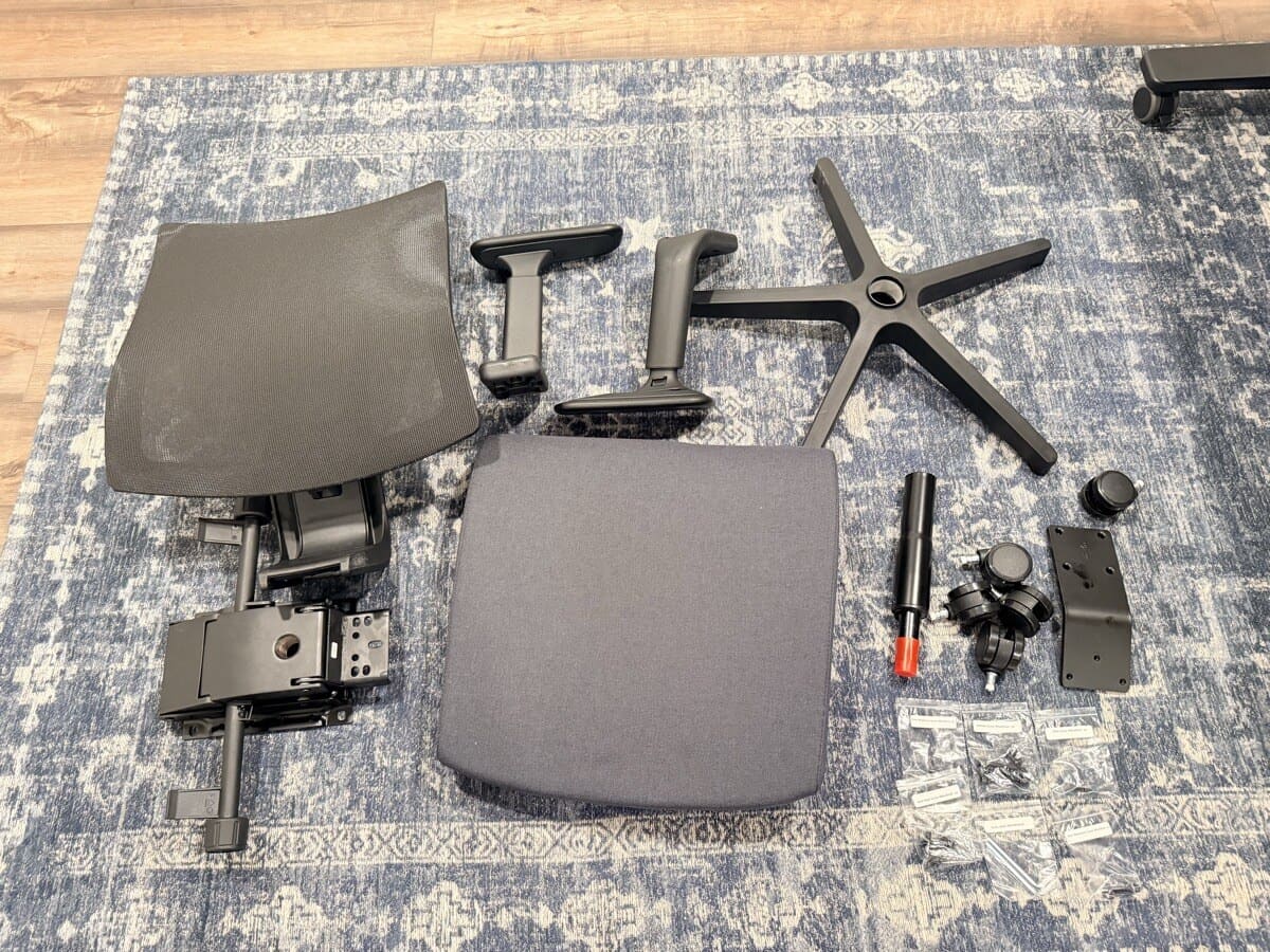 UPLIFT Clarksville parts laid out before assembly, showing all components