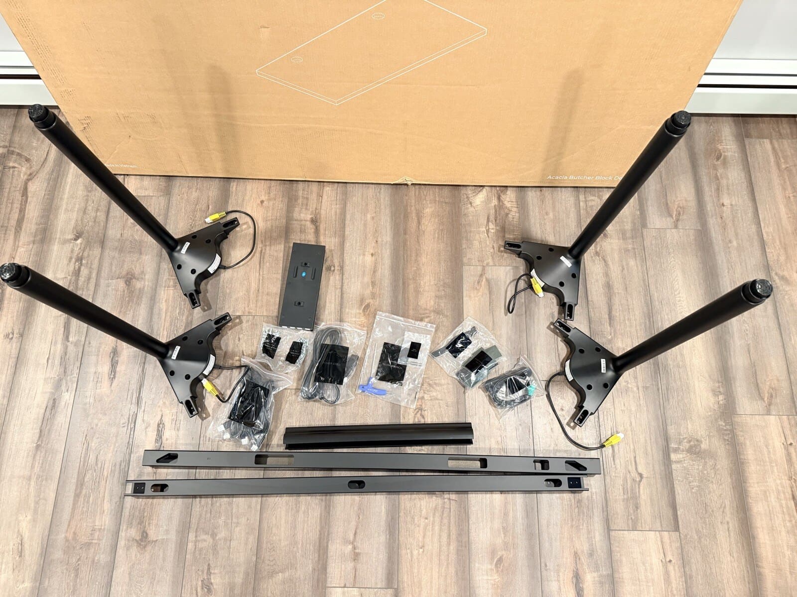 All Parsons frame parts laid out on the floor