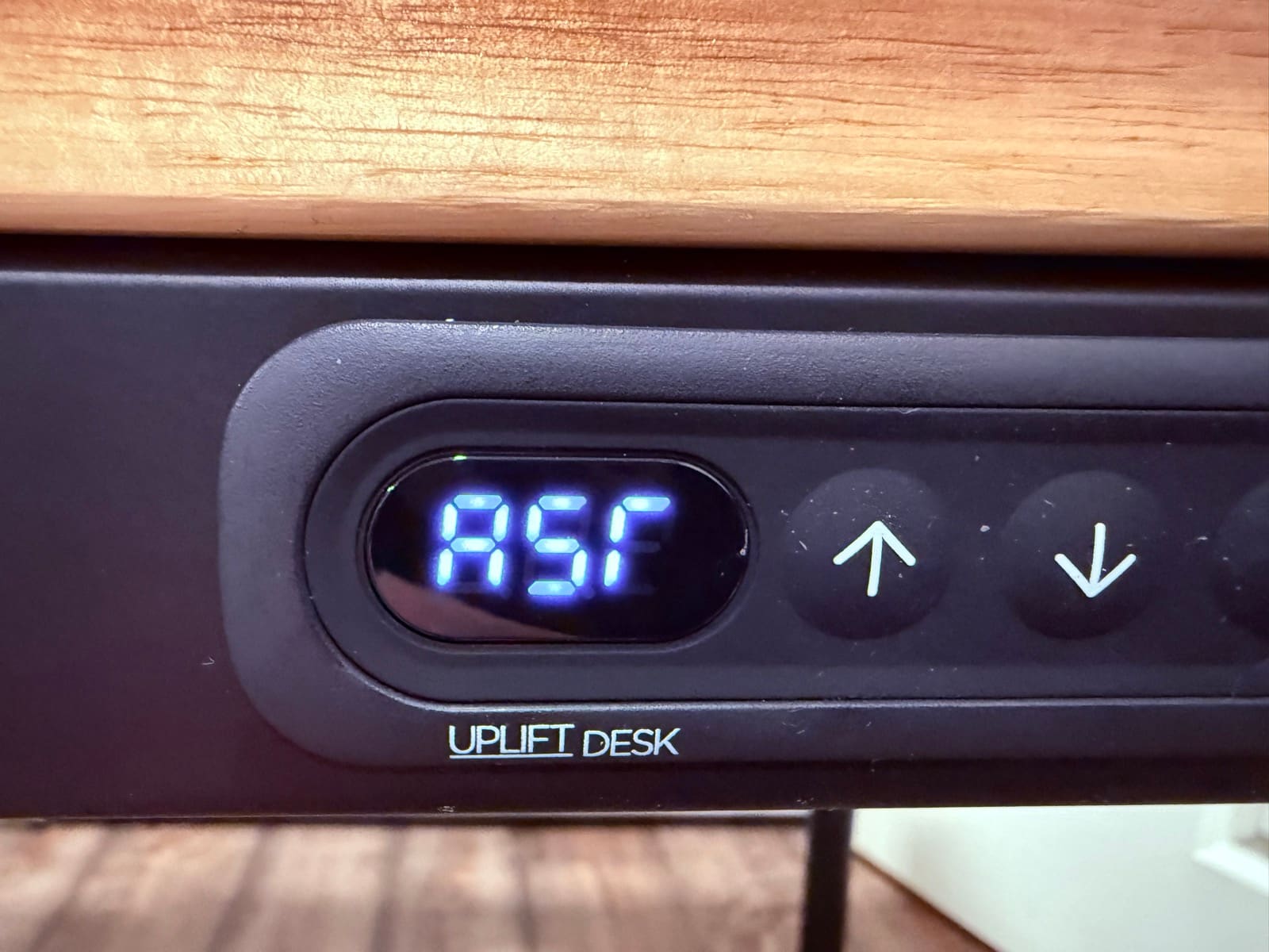 Keypad display showing ASF during desk reset